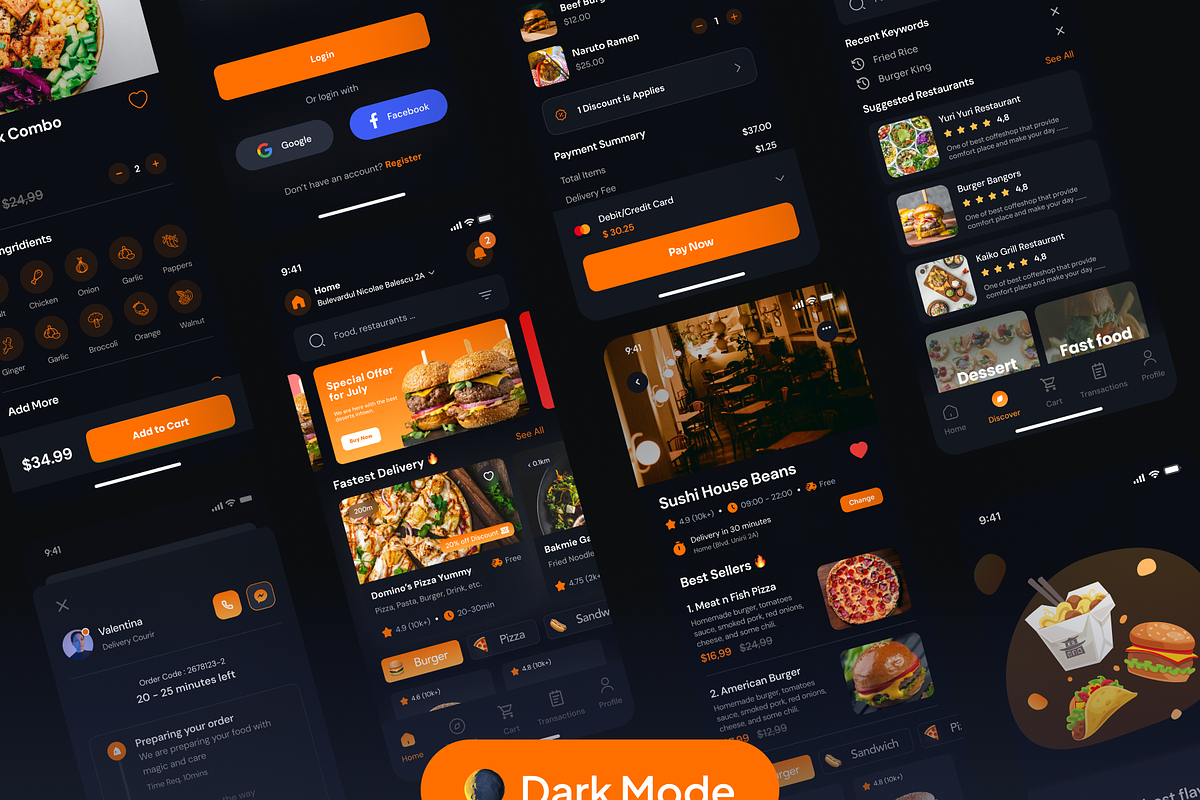 Food Delivery Mobile App UI Kit preview 5