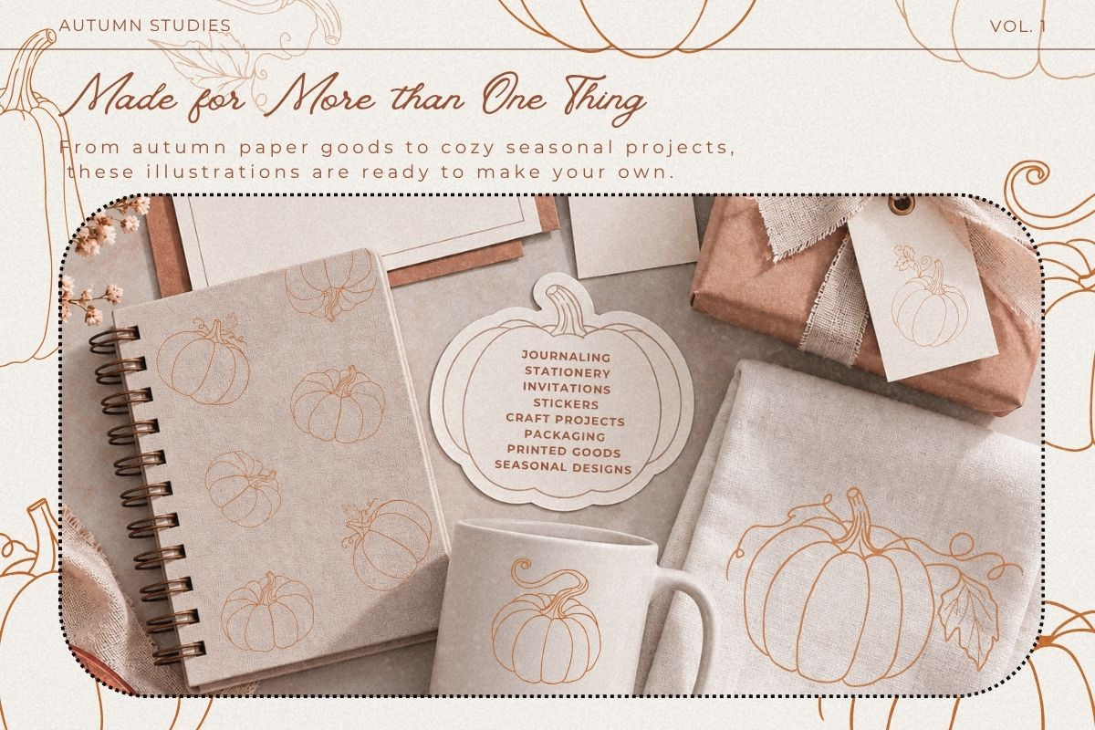 Painted Pumpkin | Pumpkin Line Art, a Seasonal Illustration by Fins and Fiction (Photo 4 of 5)
