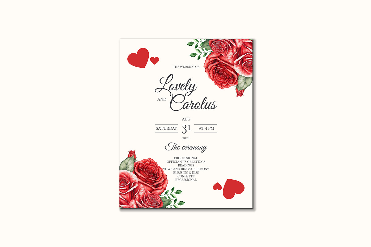 Wedding Card Design Watercolor Flora preview 3