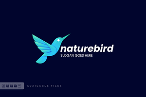 Nature Bird Gradient Colorful Logo