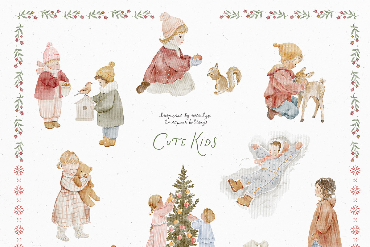 Childhood Noël Christmas Clipart, a Decorative Illustration by Muse Artist (Photo 11 of 27)