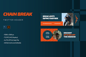 Chain Break - Twitter Header, a Social Media Template by StreaksideStd