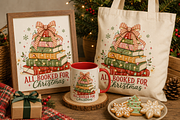 Retro Bookish Christmas Png Bundle, an Object Graphic by Daisy Design (Thumbnail 3 of 11)