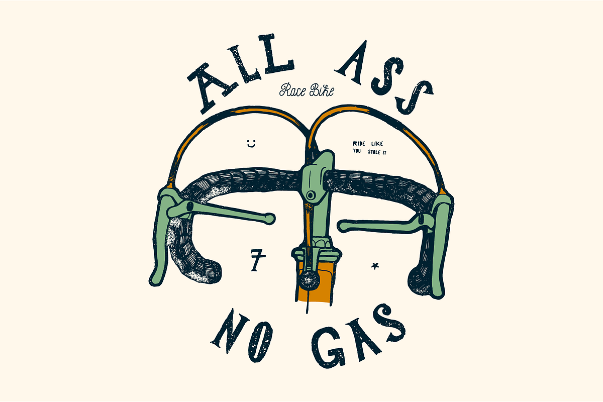 All Ass No Gass, a Sport Illustration by hand draw (Photo 1 of 2)