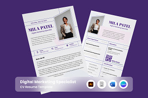 CV Resume for Digital Marketing, a Resume Template by twinstd