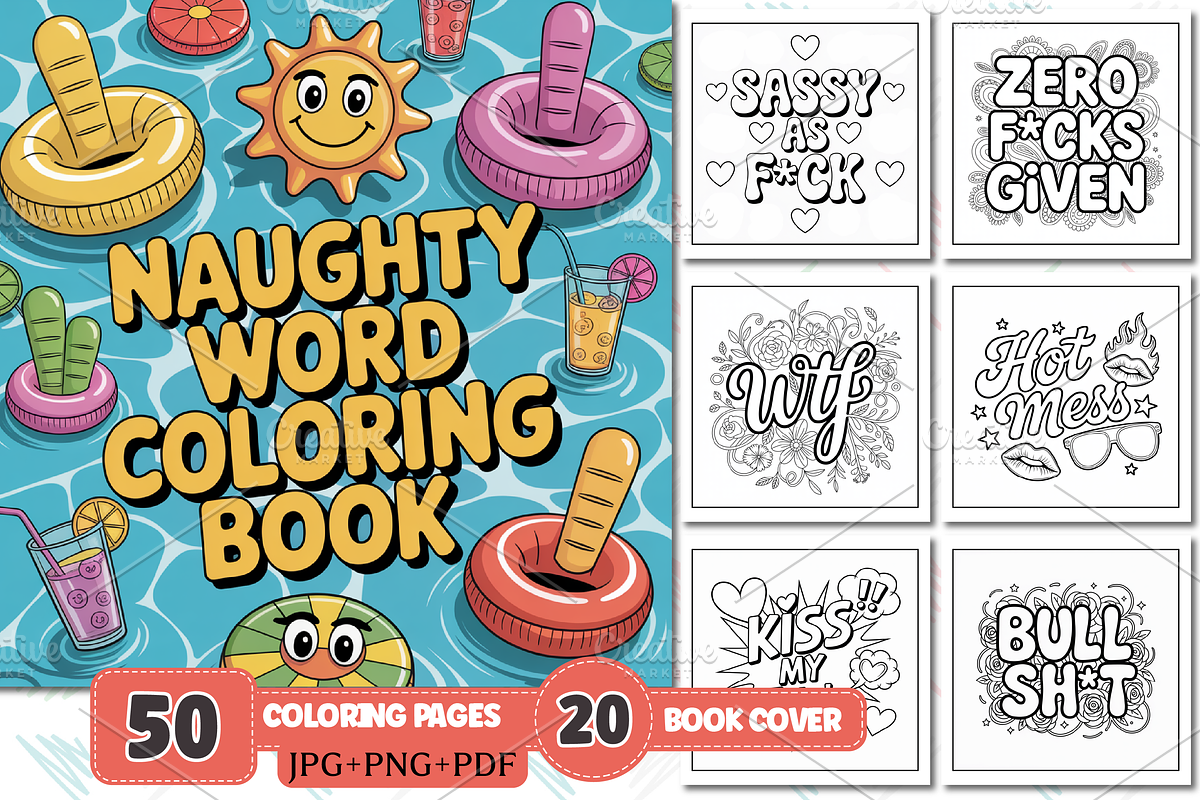 Naughty Swear Word Coloring Book, an Education Illustration by Design Station (Photo 1 of 5)