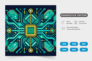 Abstract circuit board vector, Minim, a Graphic by SaroStock