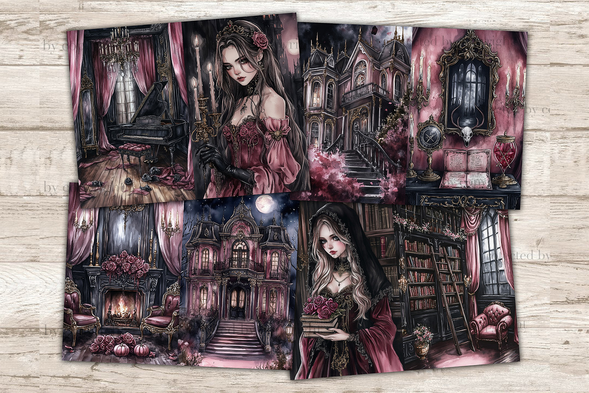 Haunted Mansion Junk Journal Pages, a Person Illustration by GlamArtZhanna (Photo 3 of 10)