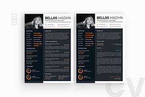 Black Color Resume CV, a Resume Template by iDoodle Studio
