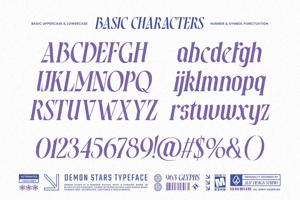 Demon Stars Typeface, a Blackletter Font by alit design (Photo 16 of 20)