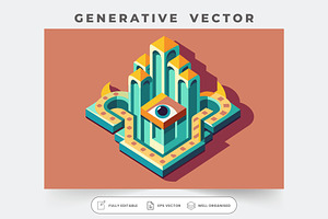 A colorful isometric hamsa design wi, a Graphic by Iftikhar Alam