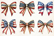 Coquette USA Bows Clipart, an Illustration by Libby Wishes (Thumbnail 3 of 7)