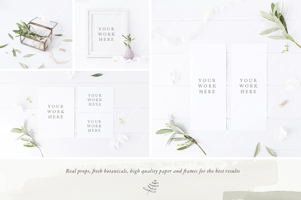 The Olive & White mockup Bundle, a Print Template by White Hart Co. (Photo 2 of 4)