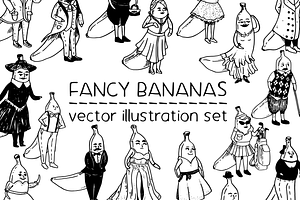 Fancy bananas - vector illustrations