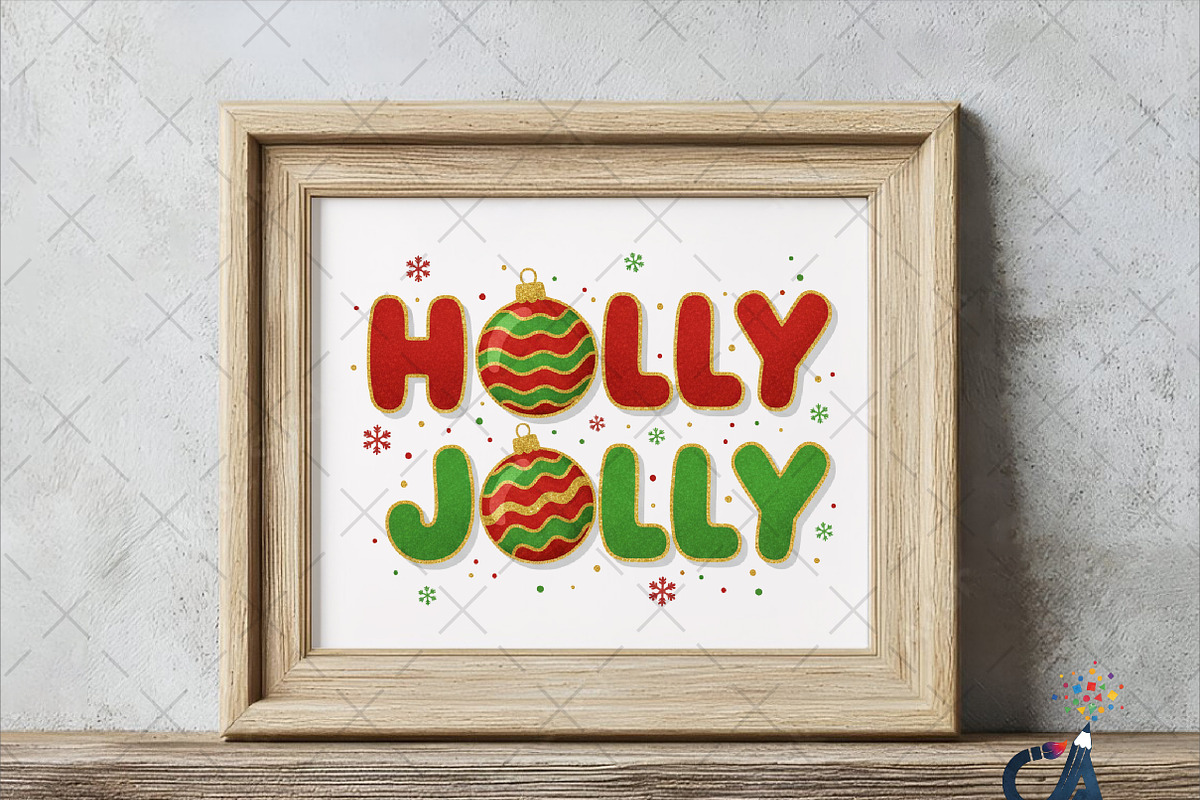 Glitter Holly Jolly Christmas Png, an Illustration by Creative Art (Photo 6 of 6)