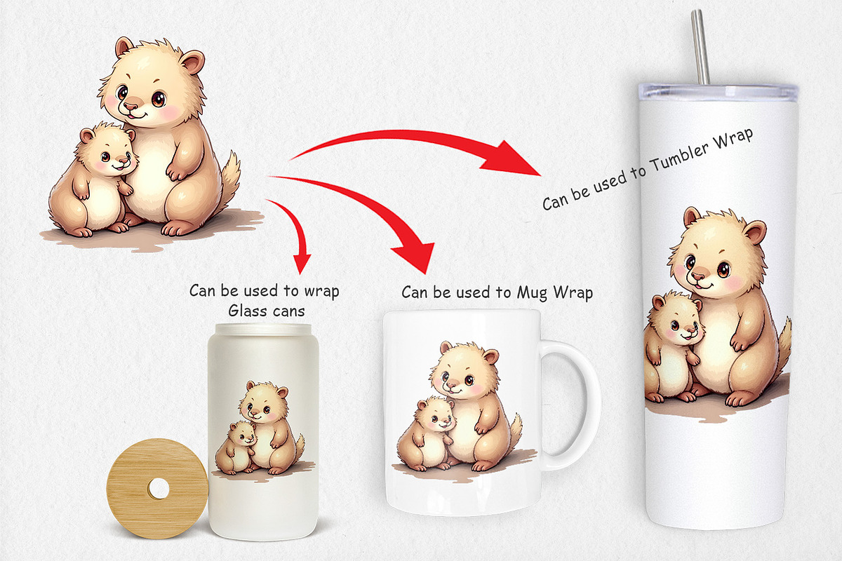 Platypus Mother's Day Clipart, a Graphic by Artnoy (Photo 3 of 5)
