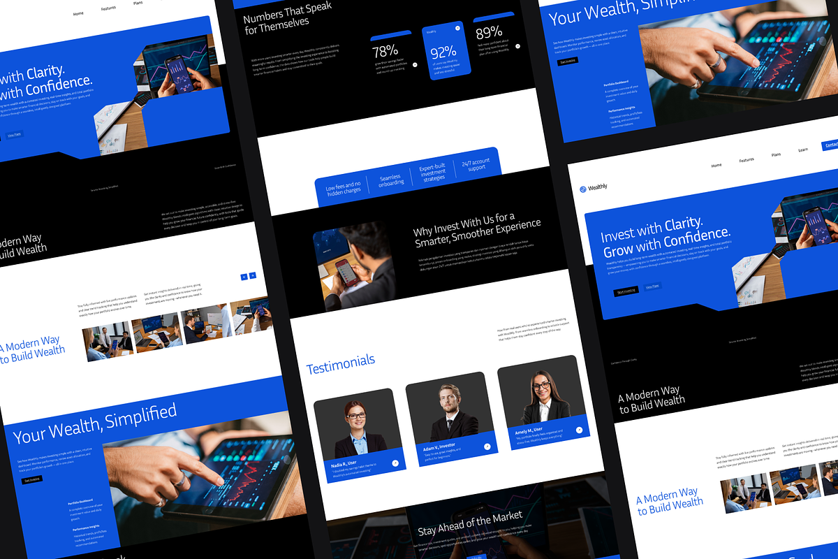 Figma Investment App Landing Page, a Landing Page Template by Musara (Photo 2 of 6)