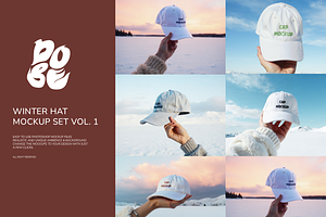 Winter Hat Mockup Set - Vol 1, a Hat Mockup by DOBE Studio