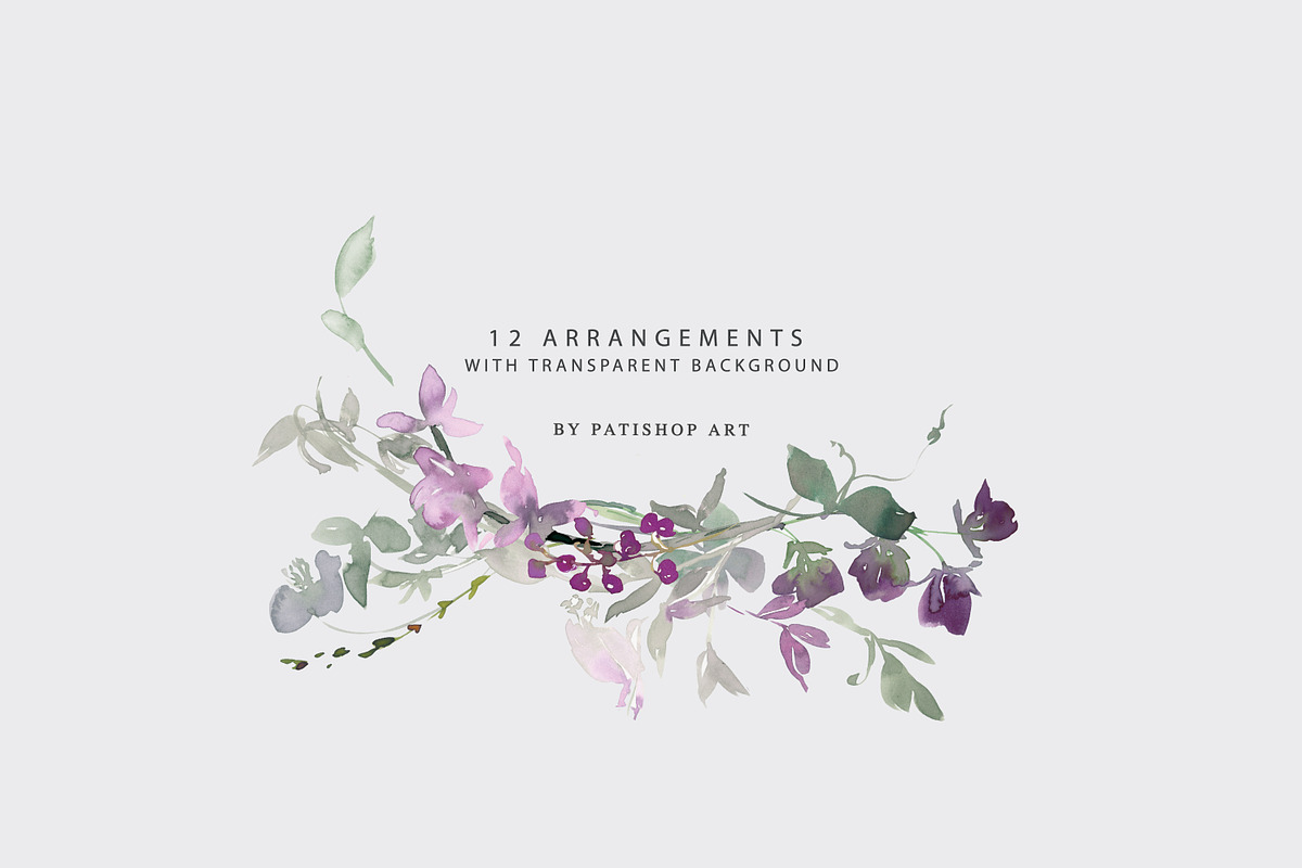 Watercolor Wildflower Clipart Set, an Illustration by Patishop Art (Photo 6 of 23)