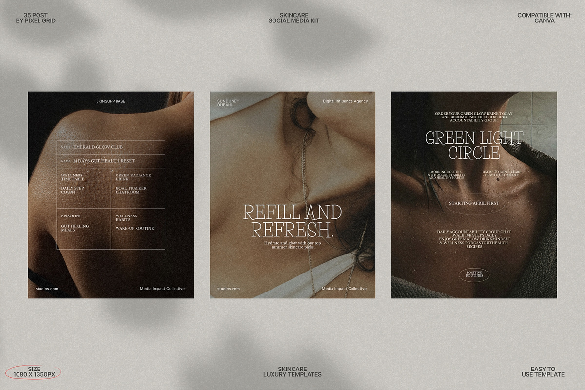 Aesthetic Skincare Canva Posts preview 6