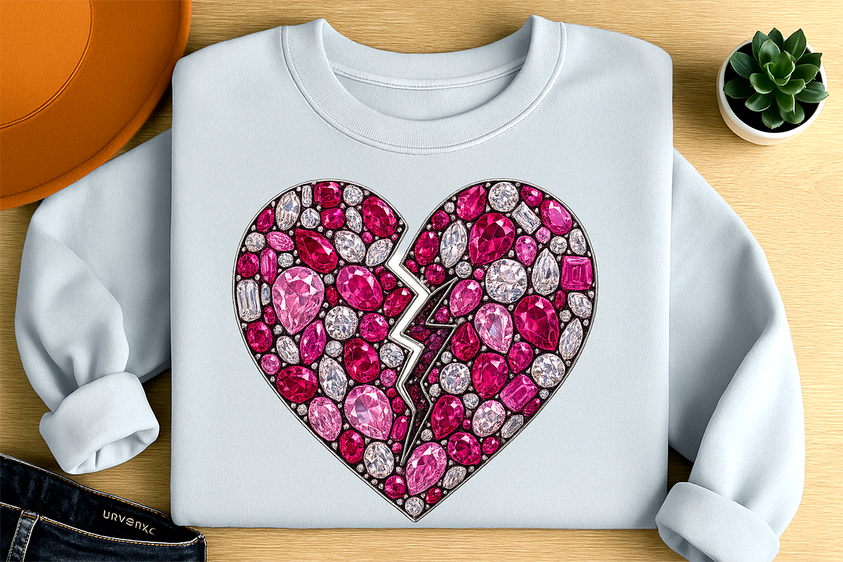 Faux Rhinestone Broken Heart PNG, an Object Illustration by Craftsbeefy (Photo 3 of 6)