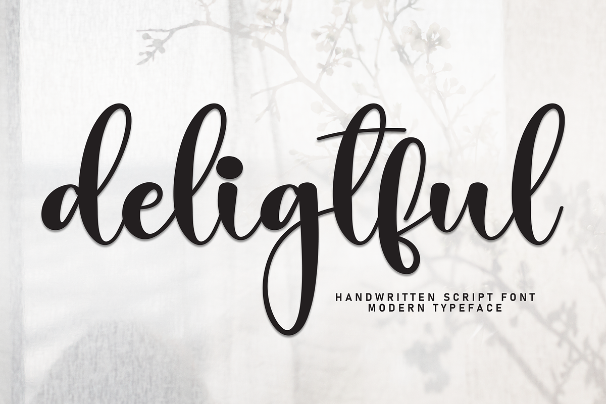 Delightful | Script Font, a Handwritten Font by Scratchones (Photo 1 of 8)
