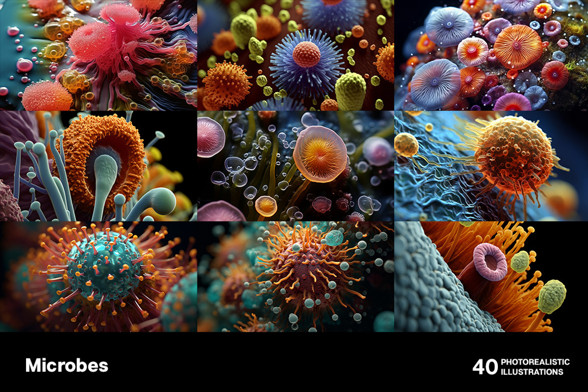 Microbes. 40 images, an Education Illustration by Handmadefont (Photo 6 of 11)