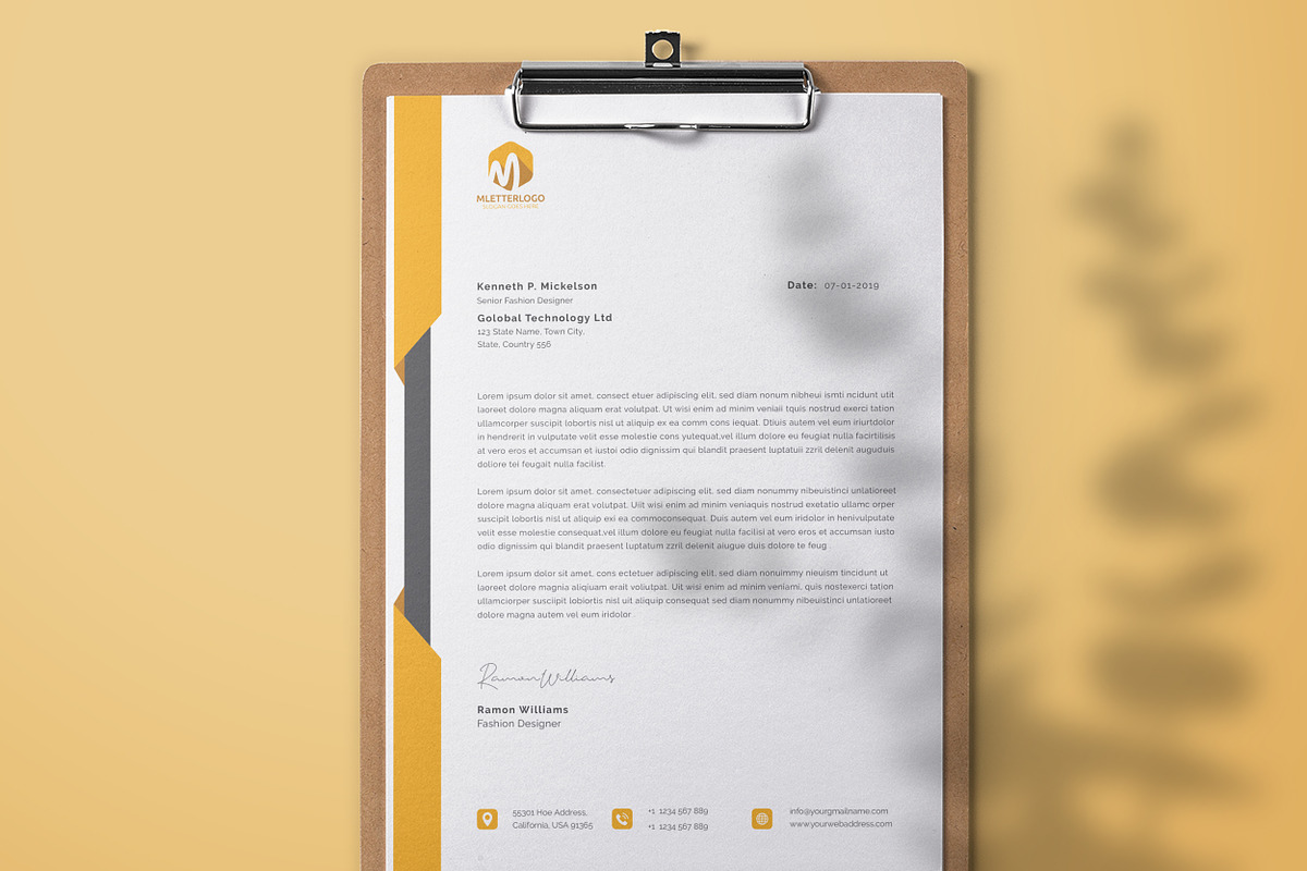 Business Letterhead Word, a Stationery Template by ResumeDevisers (Photo 5 of 8)