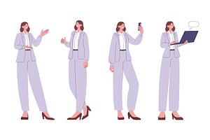 Woman in official suit. Business, a Finance Illustration by Valerie Bodnar