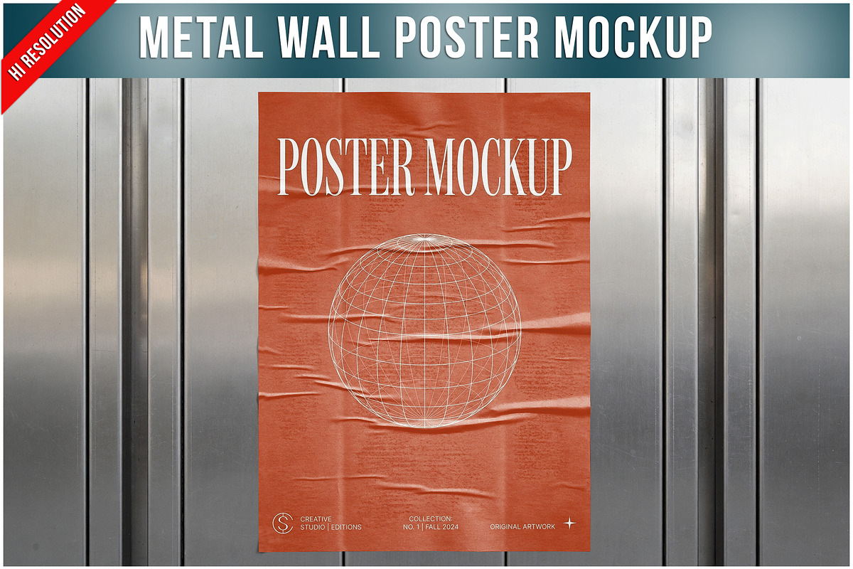 Metal Wall Poster PSD, a Product Mockup by Bruno's Shop (Photo 1 of 3)