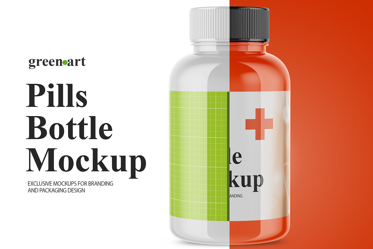 Glossy Pills Bottle Mockup, a Product Mockup by Green Art (Photo 1 of 4)