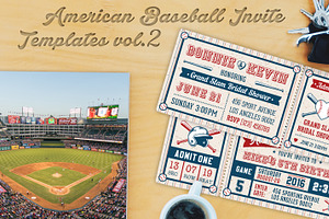 Baseball Ticket Party Invites 1, an Invitation Template by Pingebat