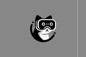 minimalist cat vr logo