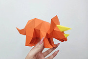 Triceratop sculpture - 3d papercraft, a Card Template by PAPER amaze (Thumbnail 3 of 5)