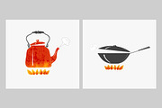 Boiling sauspans and kettles, an Object Illustration by Elina_Li (Thumbnail 2 of 5)