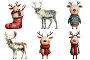 Christmas Reindeer Clipart, an Illustration by Daily.Designs (Thumbnail 4 of 5)