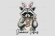 Funny Raccoon Iced Coffee ,Summer Vi, an Illustration by Sublimation Artist (Thumbnail 2 of 6)