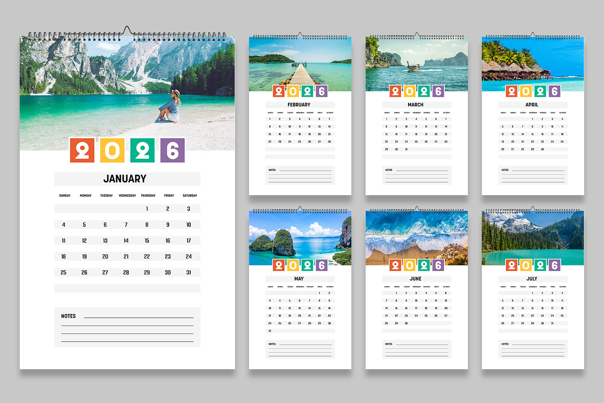 Wall Calendar 2026 Template