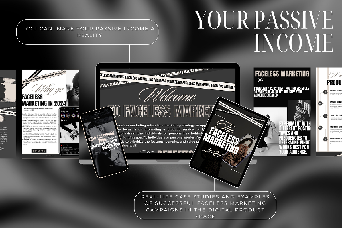 faceless marketing canva ebook black, a Marketing Template by Design Pro Templates (Photo 10 of 13)
