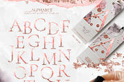 Pink watercolor leaves set. Alphabet, a Decorative Illustration by MiraEl Art (Thumbnail 9 of 15)