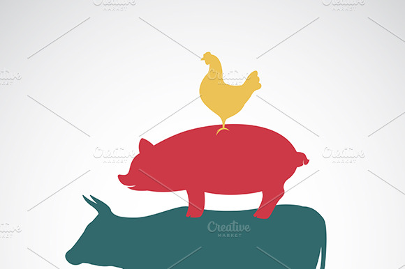 Vector Group Of Animal Farm Label.