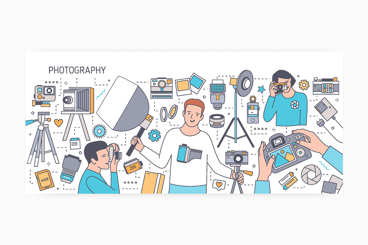 Photography line art banner, a Person Illustration by Good Studio (Photo 4 of 4)