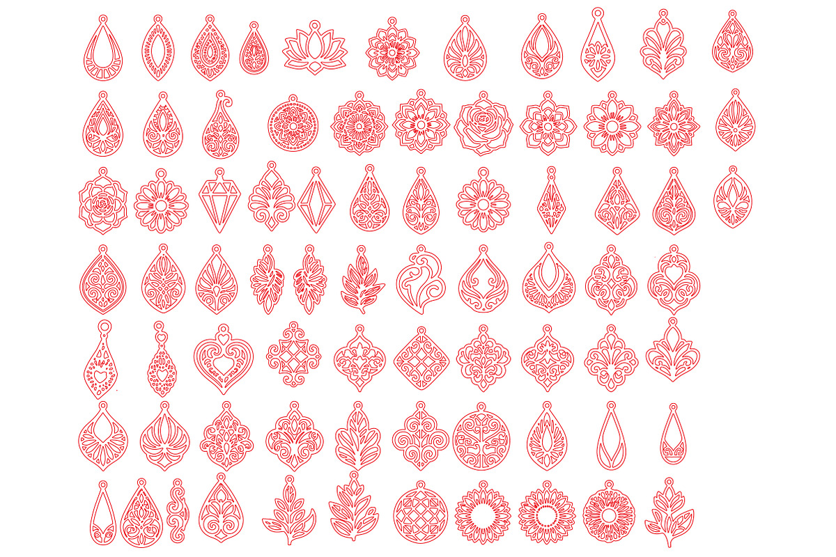 Elegant Earring SVG Laser Cut Bundle, an Object Graphic by DreamCafeArt (Photo 4 of 4)