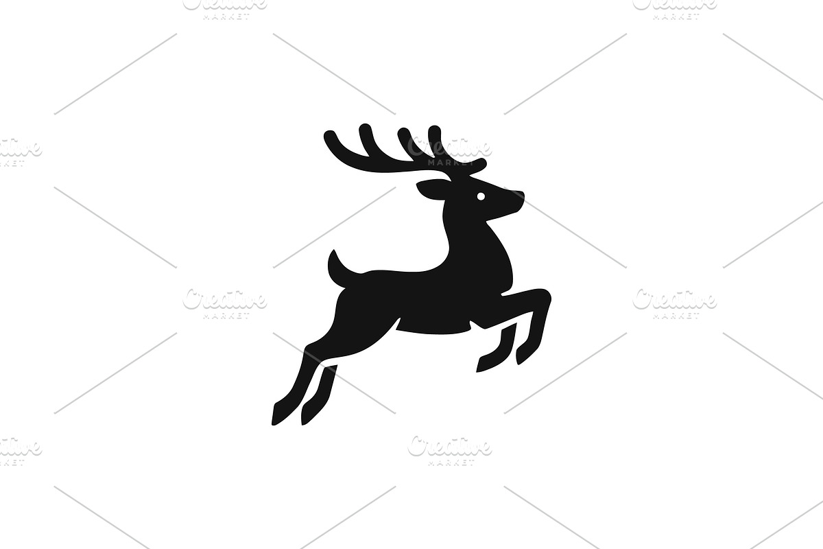 Minimalist Jumping Stag Logo, a Branding & Logo Template by Vectorium Studio (Photo 1 of 2)