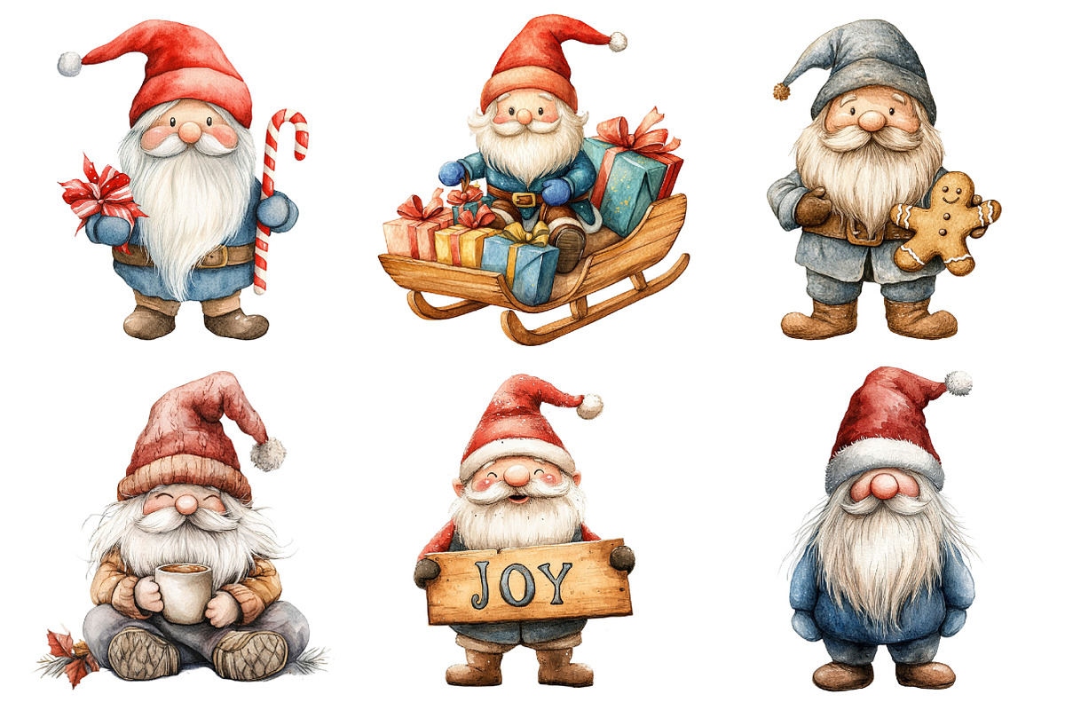 Gnome for the Holidays Set Clipart, an Illustration by Daily.Designs (Photo 3 of 5)