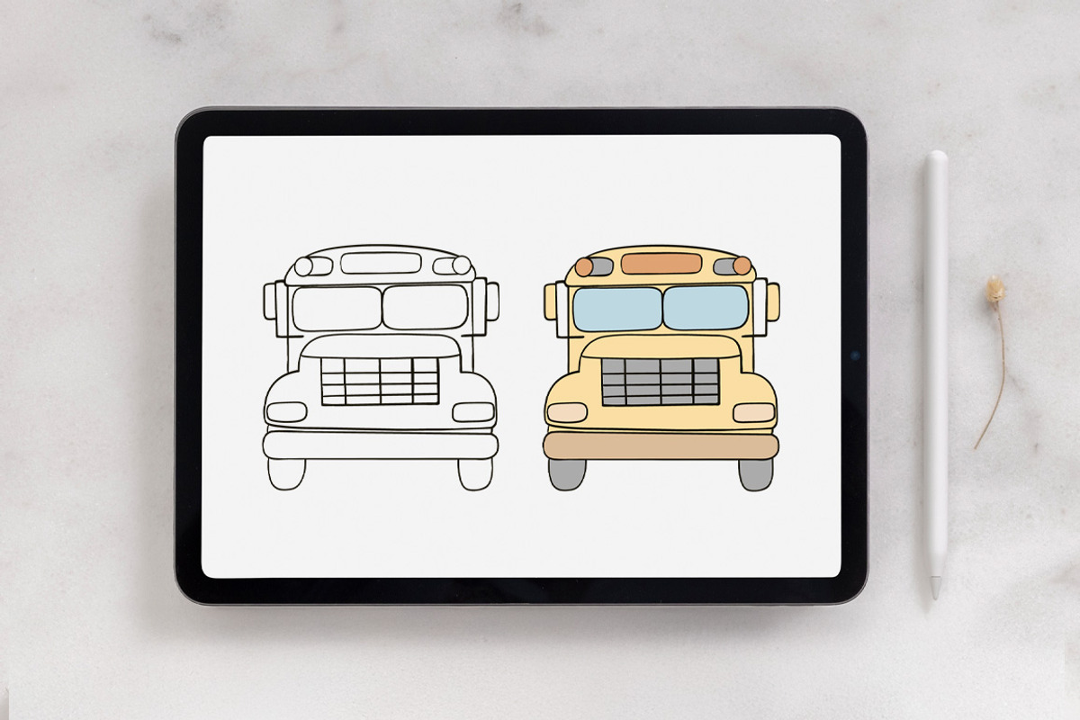 Back To School Procreate Stamps, a Brush Add-On by Mari_Caliart (Photo 3 of 7)