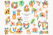 Tropical Summer Clipart | Vacation, a Person Illustration by GlamArtZhanna (Thumbnail 3 of 8)