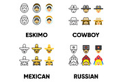 180 People of the world ICONS, an Outline Icon by beguima (Thumbnail 6 of 9)