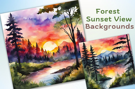 Forest Sunset View Backgrounds
