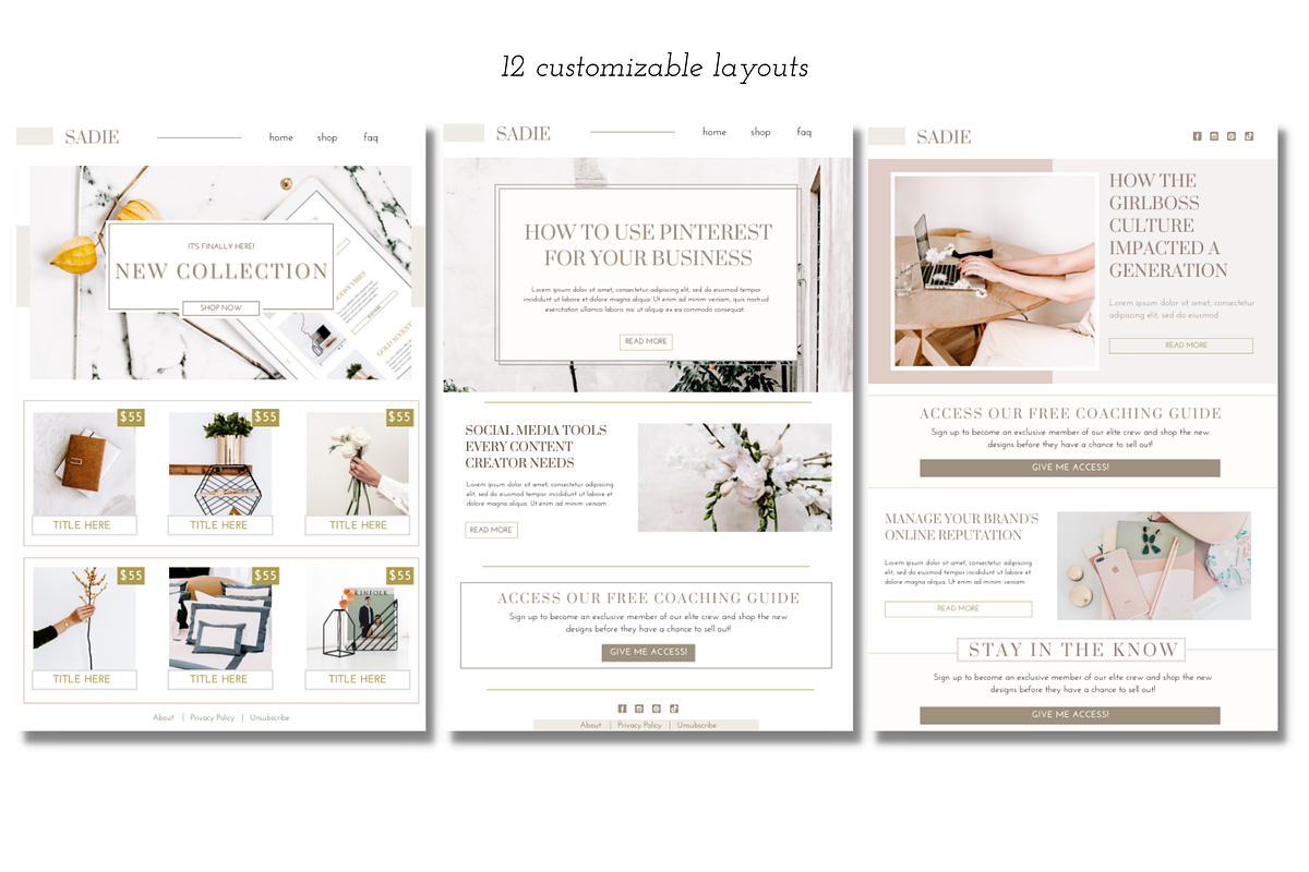 Sadie E-Marketing Business Templates, a Marketing Template by The Edits Shop (Photo 3 of 9)